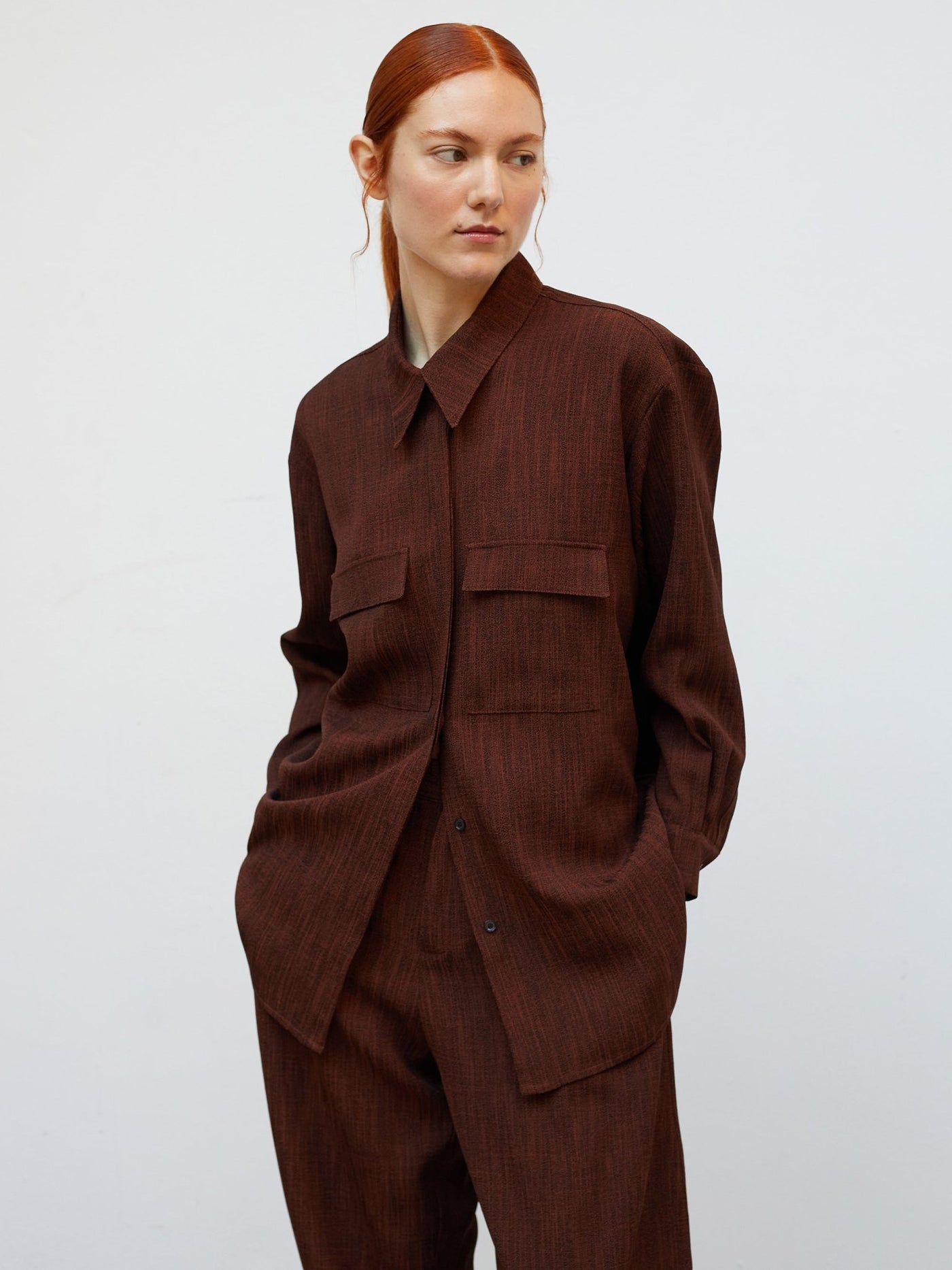 Chemise Écorce | Structured Wool Overshirt - VANHERÈEN