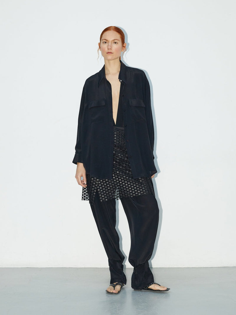 Chemise Volute | Pure Silk Scarf - Tie Shirt - VANHERÈEN