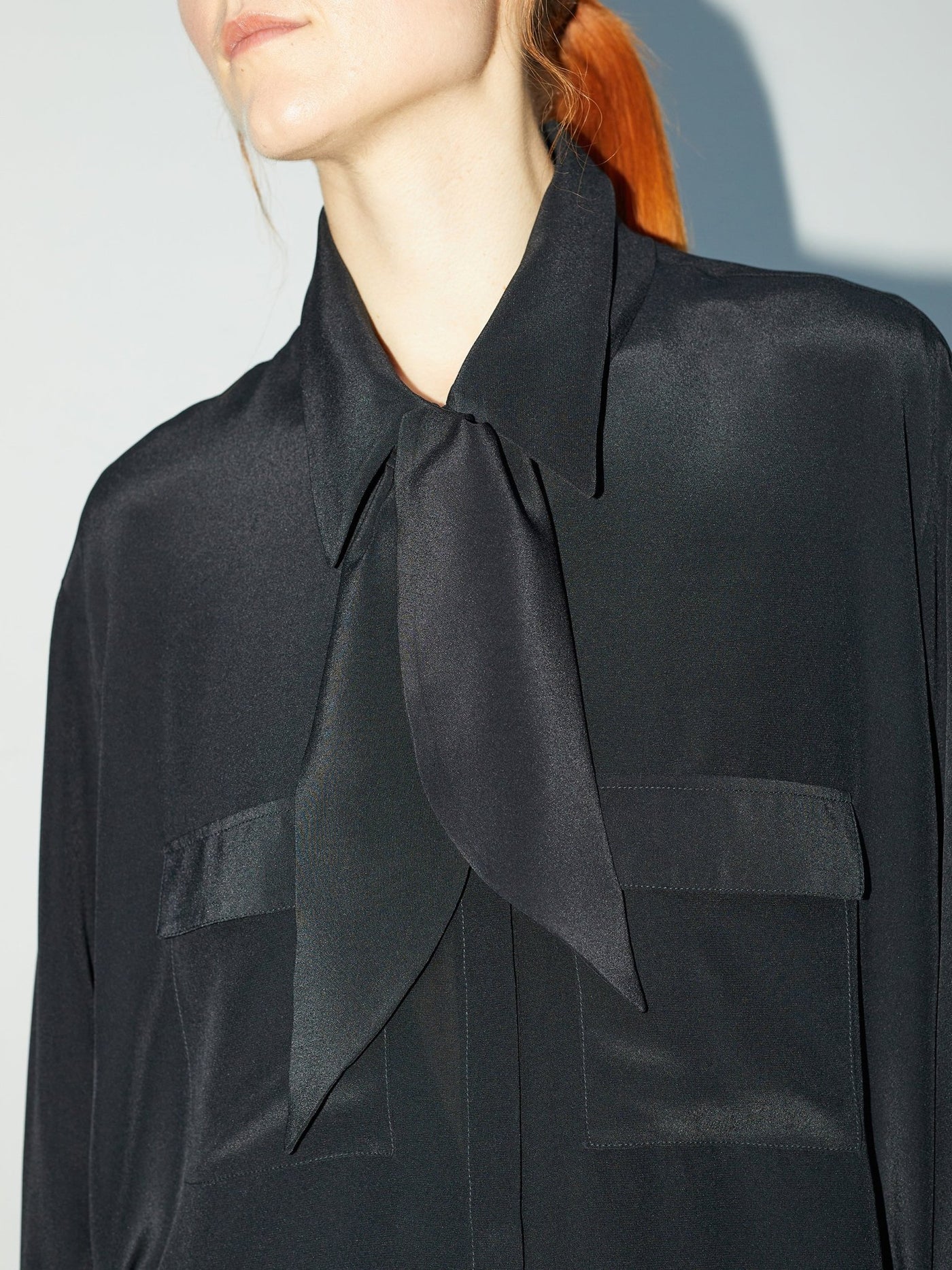 Chemise Volute | Pure Silk Scarf - Tie Shirt - VANHERÈEN