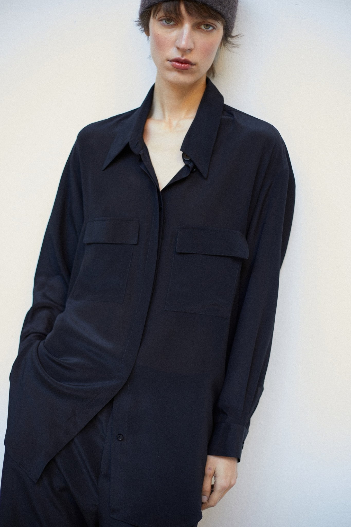 Chemise Volute | Pure Silk Scarf - Tie Shirt - VANHERÈEN