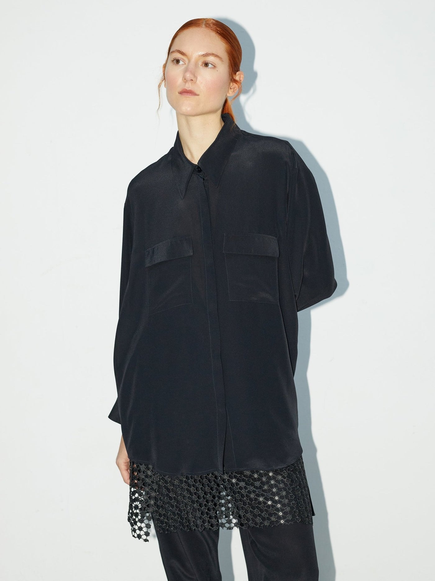 Chemise Volute | Pure Silk Scarf - Tie Shirt - VANHERÈEN