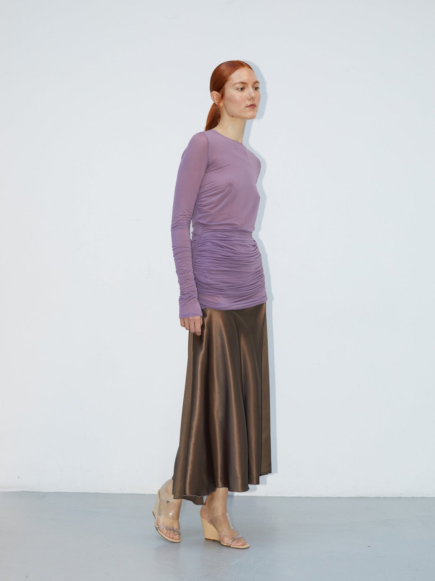 Mue Glissè - Sève | Draped Cupro Mini Dress - VANHERÈEN