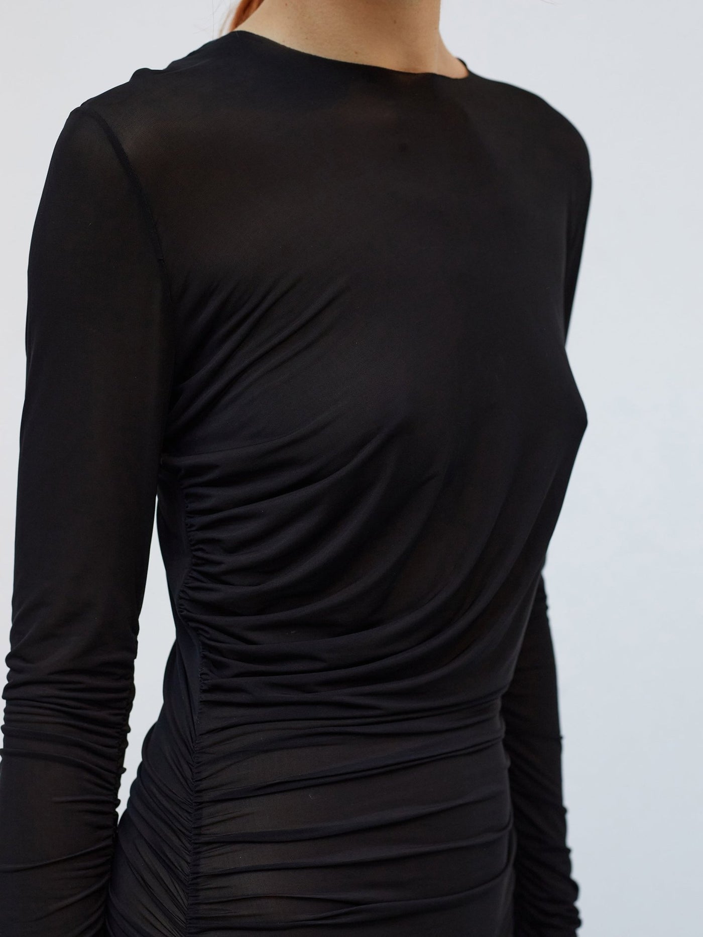 Mue Longue - Souterraine | Draped Cupro Maxi Dress - VANHERÈEN