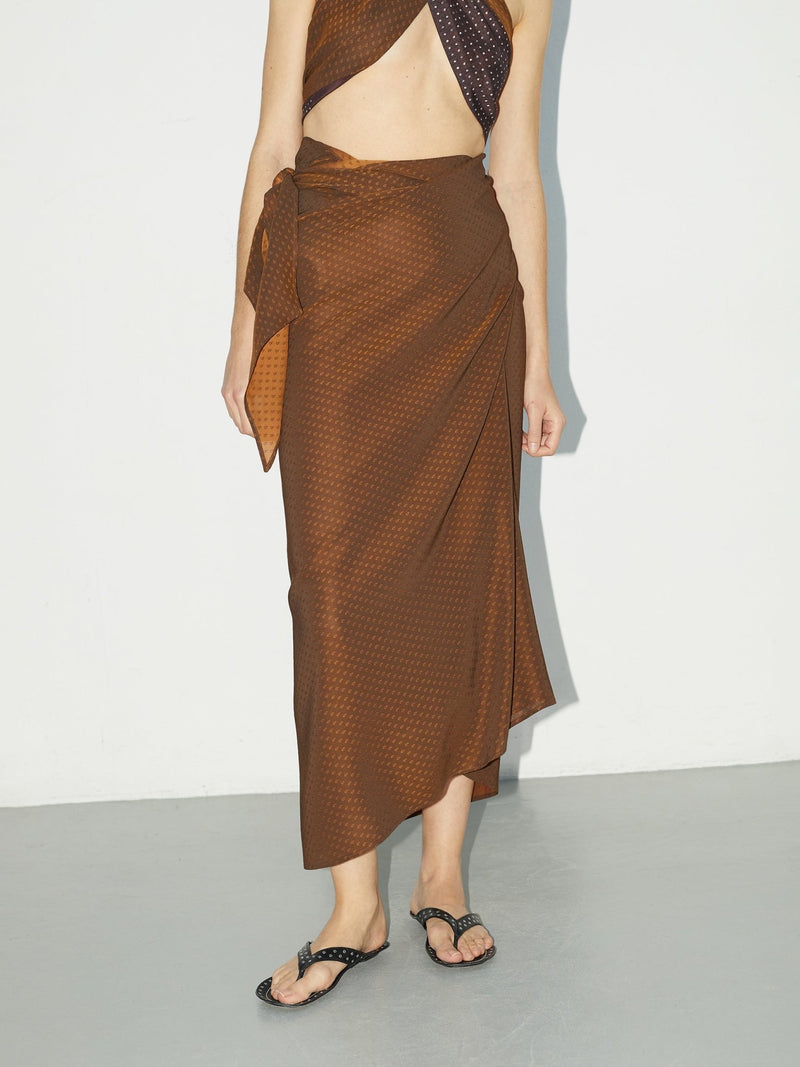 Nœud Ligne Skirt | Silk - Blend Wrap Skirt & Dress - VANHERÈEN