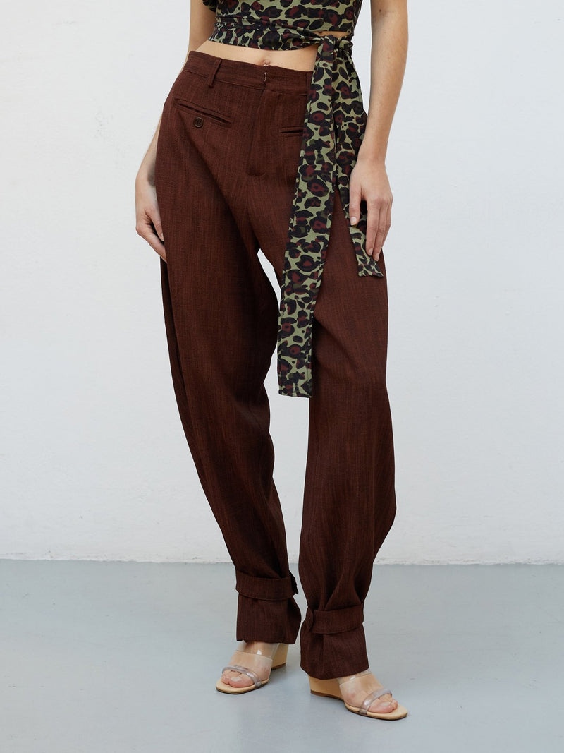 Pantalon Écorce | Structured Wool Transformable Trousers - VANHERÈEN