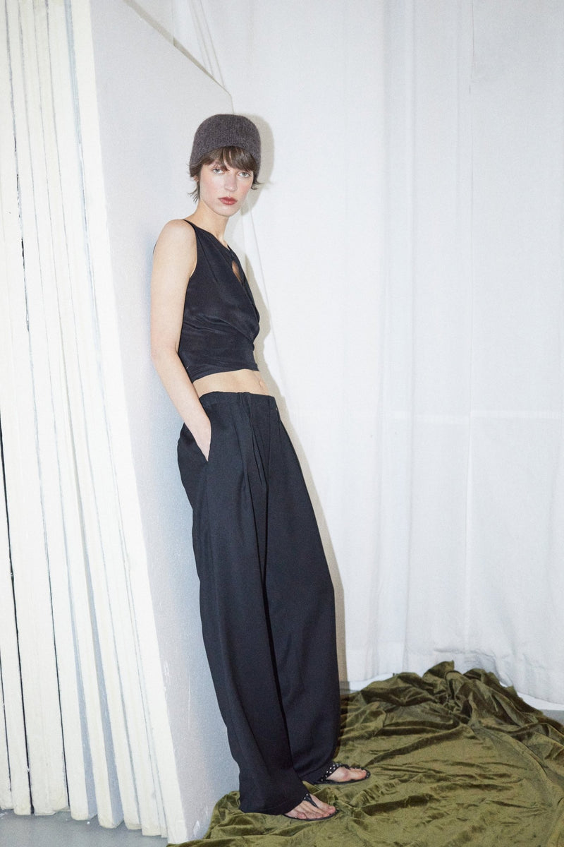 Pantalon Garçonne | Wide - Leg Cool Wool Trousers - VANHERÈEN
