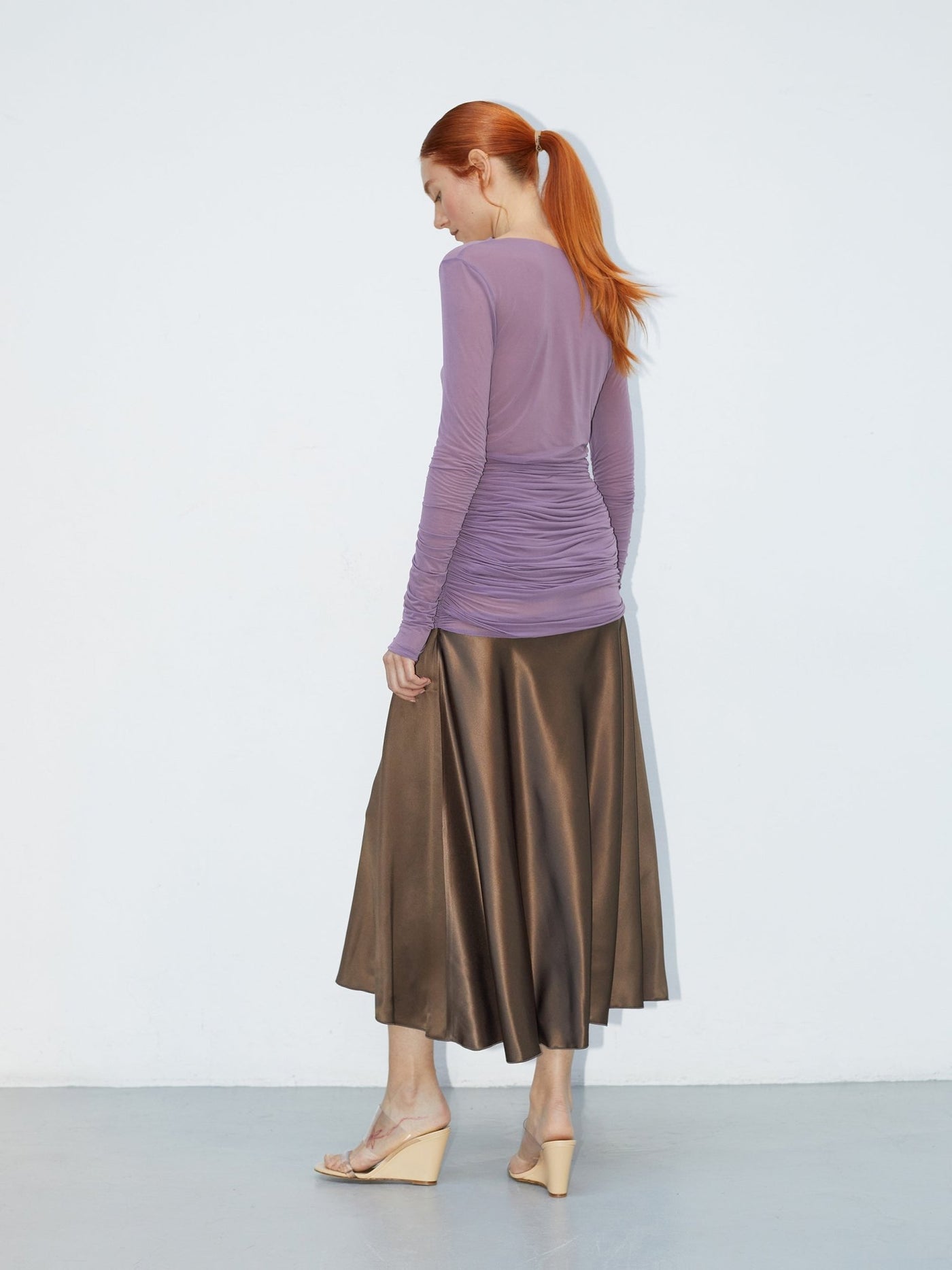 Seconde Peau | Hybrid Cupro & Silk Maxi Skirt - VANHERÈEN
