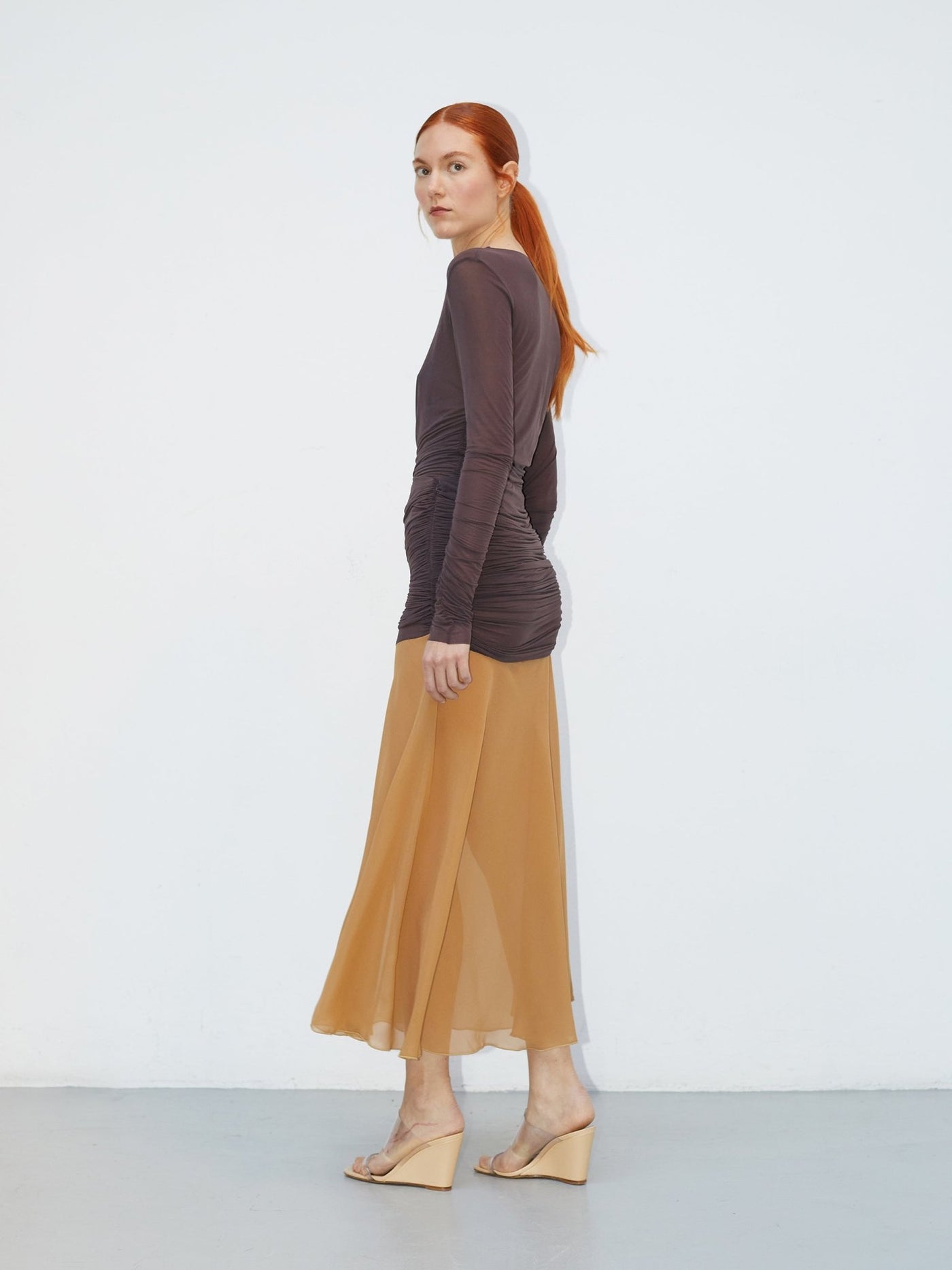 Seconde Peau | Hybrid Cupro & Silk Maxi Skirt - VANHERÈEN