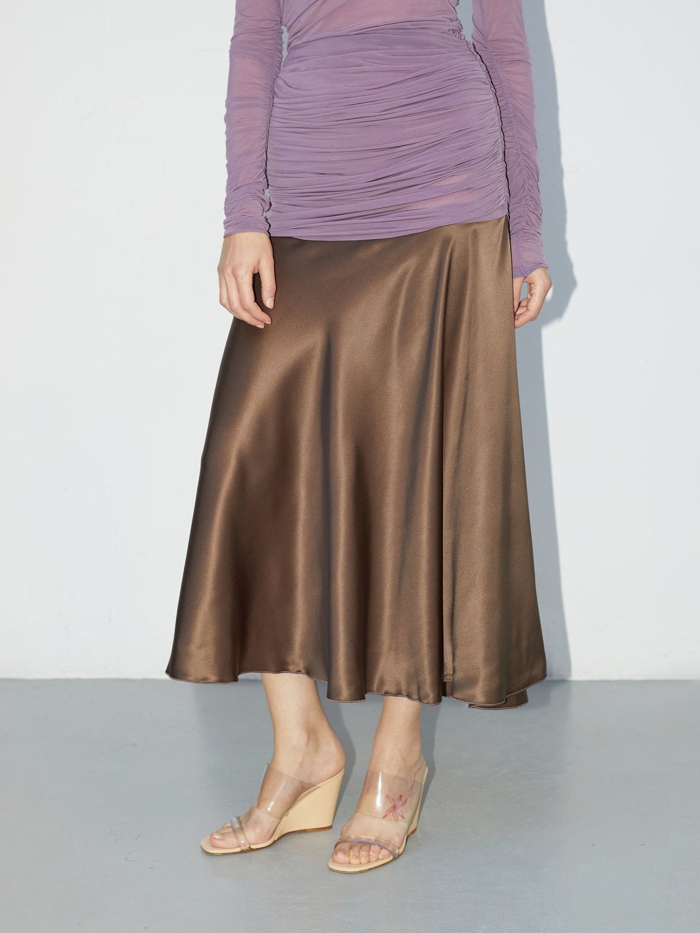 Seconde Peau | Hybrid Cupro & Silk Maxi Skirt - VANHERÈEN