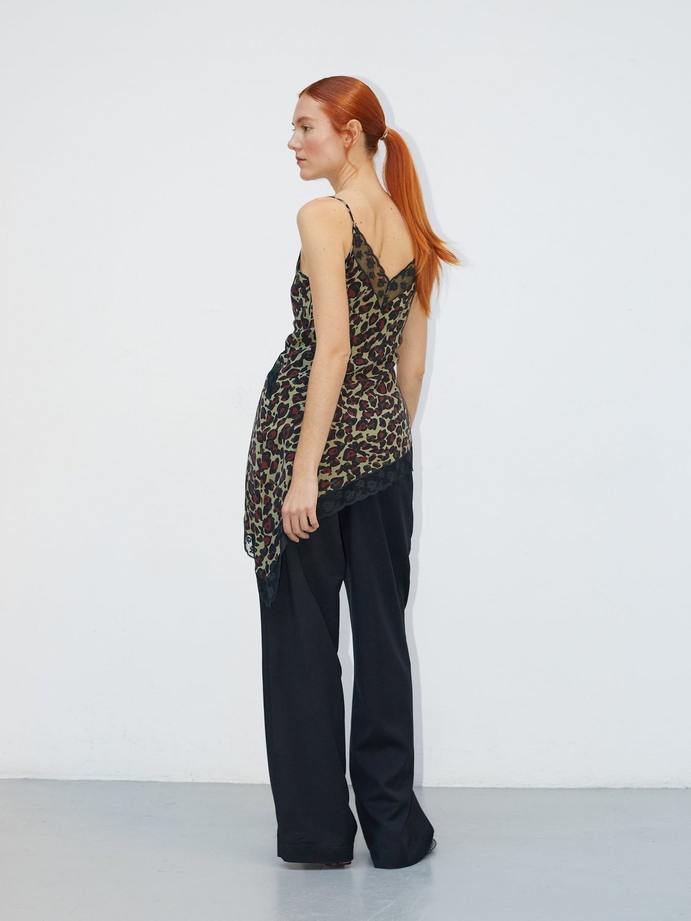 Top Nuisette Fauve | Silk & Lace Leopard Camisole - VANHERÈEN